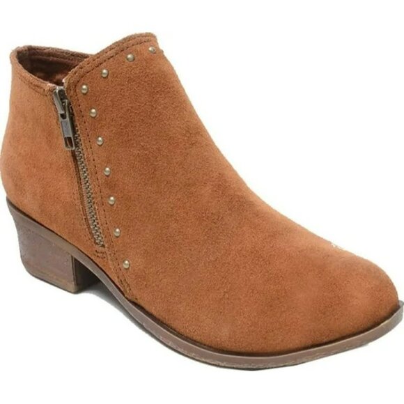 New MINNETONKA WOMEN'S BRIE SIDE ZIP STUD BOOTIES - Size 7 - Picture 1 of 8